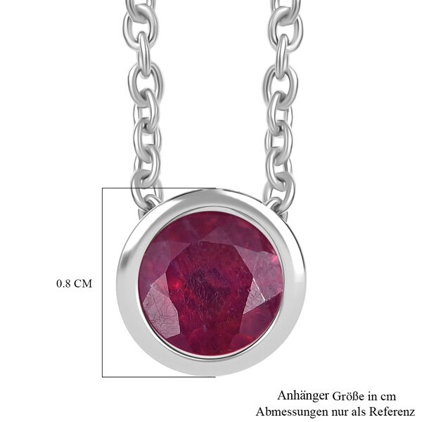 D'Joy afrikanischer Rubin Anh&auml;nger mit 50cm Edelstahl-Kette,  925 Silber platiniert  - 1,28 ct. image number 7