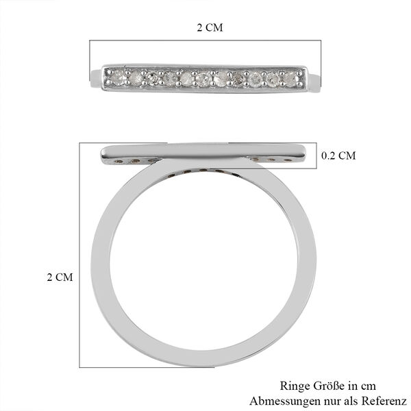 Diamant Ring 925 Silber platiniert  ca. 0,15 ct image number 6