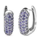 Tansanit Creolen, 925 Silber platiniert ca. 3.04 ct