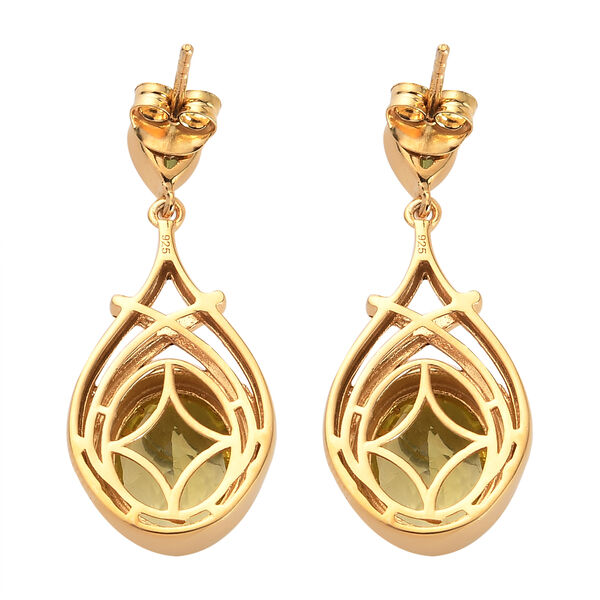 Ouro Verde-Quarz und Nat&uuml;rlicher Peridot-Ohrh&auml;nger, 925 Silber vergoldet ca. 7,54 ct&nbsp; image number 4