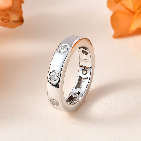 Moissanit Ring, 925 Silber rhodiniert, ca. 0,83 ct. image number 8