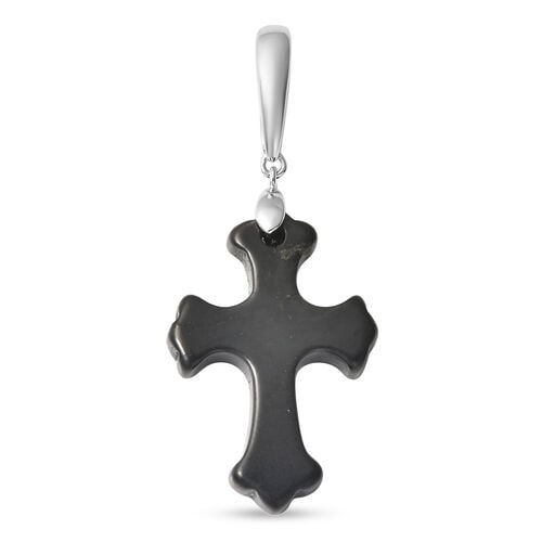 Shungit Cross Anhänger 925 Silber rhodiniert ca. 10,45 ct image number 0