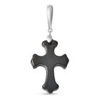 Shungit Cross Anhänger 925 Silber rhodiniert ca. 10,45 ct