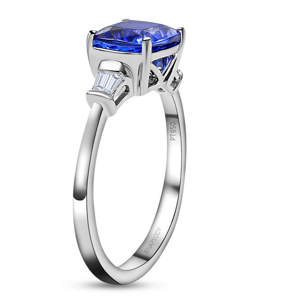 RHAPSODY - AAAA Tansanit und Diamant-Ring, VS E-F, 950 Platin  ca. 2,45 ct image number 6