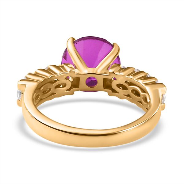 Strahlender Orchidee Quarz und Zirkon-Ring - 4,14 ct. image number 6