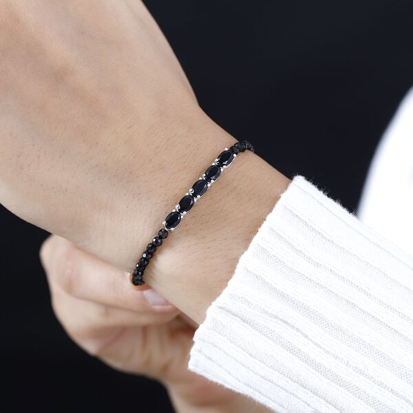 Schwarzes Spinell Armband, ca. 16.5 cm, ca. 11,84 ct. image number 3