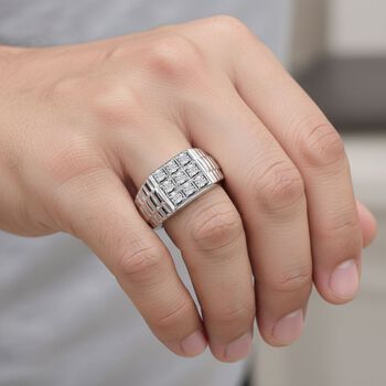 M&Uuml;NCHEN CLOSE OUT - D'Joy Wei&szlig;er Diamant Ring 925 Silber rhodiniert (Gr&ouml;&szlig;e 18.00)