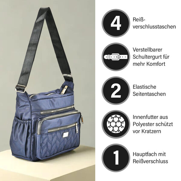 Oxford Bauchtasche, dunkelblau image number 3