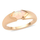 Natürlicher Äthiopischer Opal Ring 925 Silber vergoldet  ca. 0,49 ct image number 3