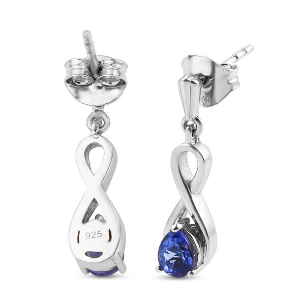 AA Tansanit Solit&auml;r Ohrh&auml;nger in Silber, 0,65 ct. image number 4