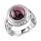 Rhodonit Ring Reiner Edelstahl emailliert (Größe 16.00) ca. 10.50 ct