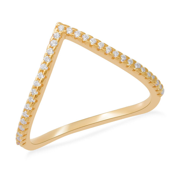 LUSTRO STELLA - weißer Zirkonia-Ring, 925 Silber vergoldet  ca. 0,29 ct image number 3