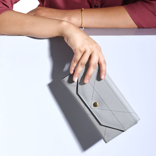 Echtleder Geldb&ouml;rse, RFID gesch&uuml;tzt, Grau image number 2