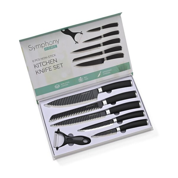 6er-Set Küchenmesser, Schwarz image number 2