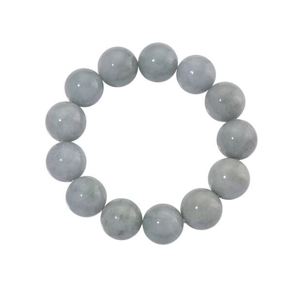 EXTREM SELTEN Nat&uuml;rliche Wei&szlig;e Jadeit Jade (15-17mm) Armband, flexibel, ca. 475.00 ct image number 3