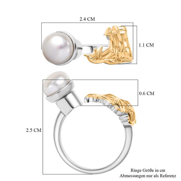 EVER TRUE Süßwasser Perle (7.5-8 mm) Ring Nickelfreies Messing Zweifarbige Beschichtung (Größe 19.00) image number 6