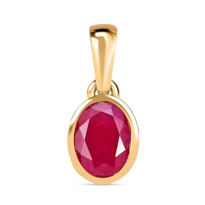 Montepuez-Rubin Anh&auml;nger 925 Silber 750 Gelbgold Vermeil ca. 2.66 ct