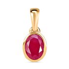 Montepuez-Rubin Anhänger 925 Silber 750 Gelbgold Vermeil ca. 2.66 ct