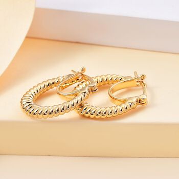 Reine Bronze 750 Gelb Vergoldet Ohrringe 6,29g