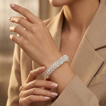 Flexibles, simuliertes mystisches wei&szlig;es Kristall-Armband