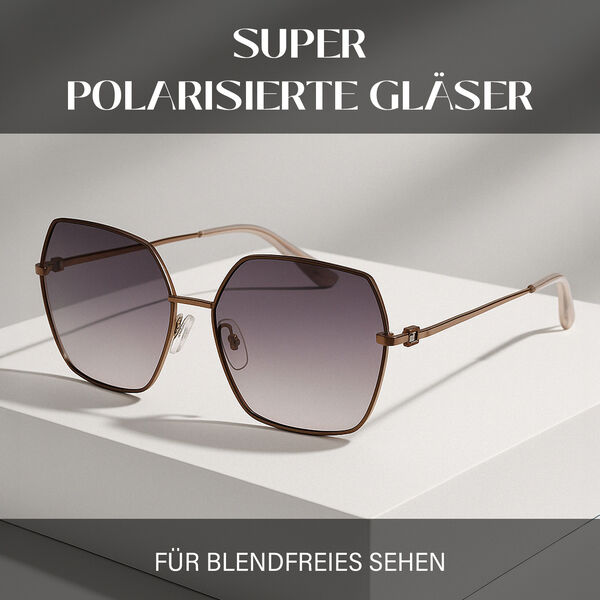 Sole und Luce - Swiss Eyewear - Transparente Polarisierende Sonnenbrille mit Farbverlauf in braun-lila image number 1