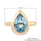 Schweizer Blautopas Solitär Ring 925 Silber vergoldet  ca. 3,50 ct image number 6