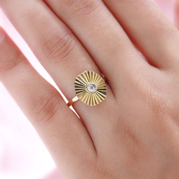 Diamant Ring 925 Silber vergoldet image number 3