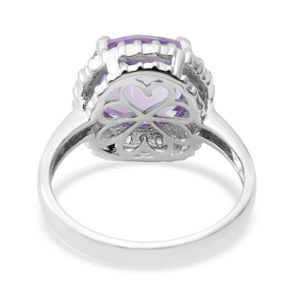 Rosa Amethyst und wei&szlig;er Zirkon-Ring, 925 Silber platiniert (Gr&ouml;&szlig;e 16.00) ca. 4,26 ct image number 3