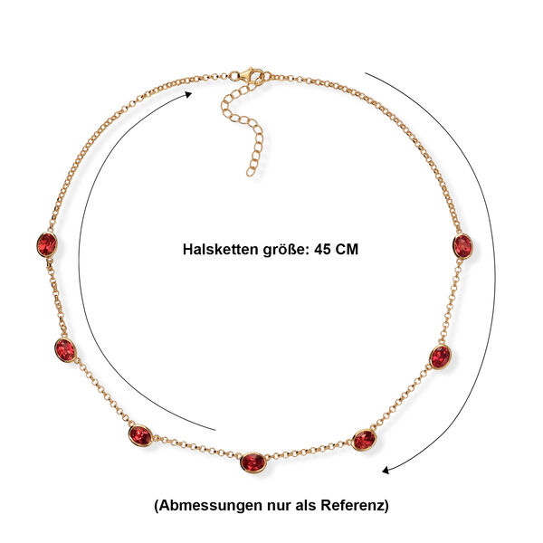 D'Joy Lab Grown Padparadscha-Saphir Halskette ca. 45 cm 925 Silber 750 Gelbgold vermeil ca. 12,56 ct. image number 2