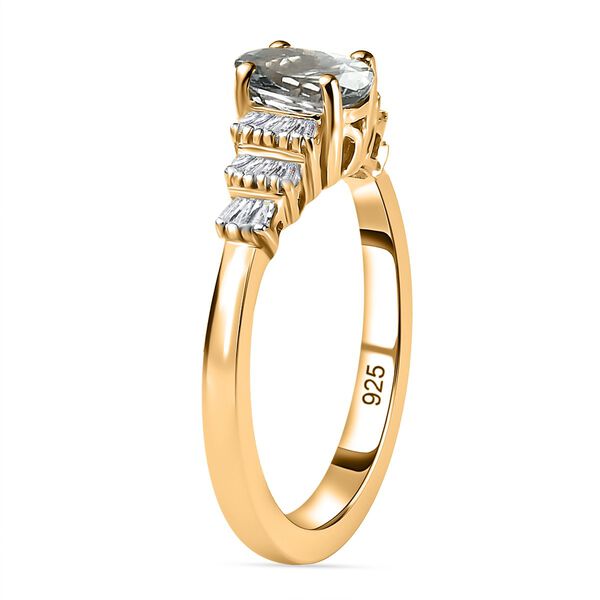 AA gr&uuml;ner Tansanit und Diamant-Ring - 1,08 ct. image number 4