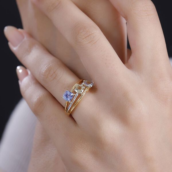 Tansanit, Pfau Tansanit und goldener Tansanit-Ring - 1,64 ct. image number 3