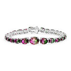 D’joy Wassermelonen Quarz Triplette Armband ca. 19 cm 925 Silber rhodiniert ca. 30,27 ct.