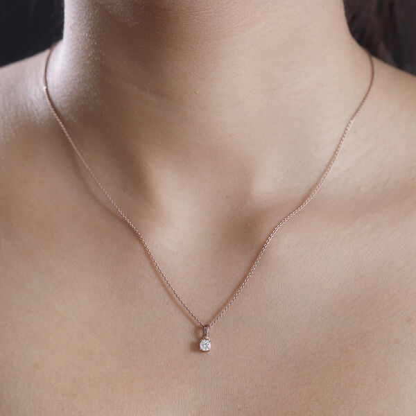 Moissanit Anh&auml;nger, 925 Silber 750 Ros&eacute;gold Vermeil - 0,22 ct. image number 3