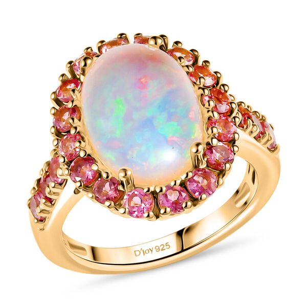 D'Joy AAA nat&uuml;rlicher, &auml;thiopischer Welo Opal und Rosa Turmalin Ring - 5,54 ct. image number 3