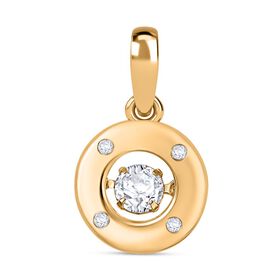Moissanit Anhänger, 925 Silber 750 Gelbgold Vermeil - 0,29 ct.