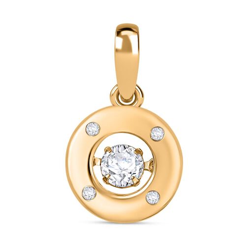 Moissanit Anhänger 925 Silber 750 Gelb Vermeil ca. 0.29 ct