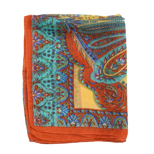 100% Natur Seide, Designer Schal, 50x160 cm, Dunkelrot image number 5