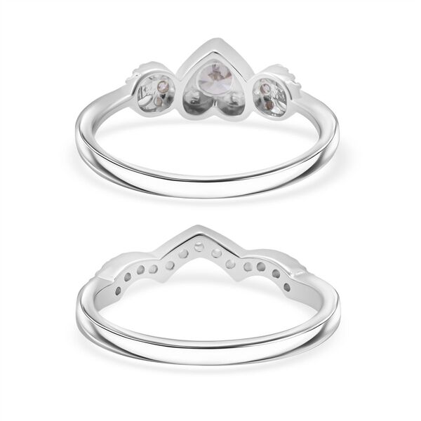 LUSTRO STELLA 2er-Set weißer Zirkonia Ring image number 5