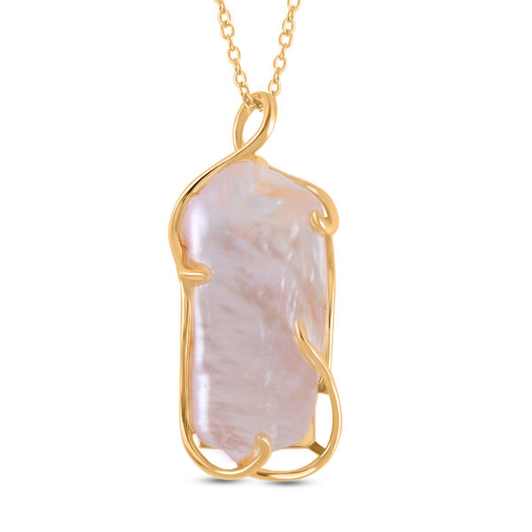 Lila Keshi Perle Anhänger mit 45cm Kette image number 0