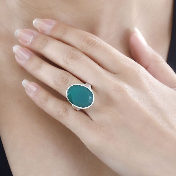 Verde Onyx und Zirkon Ring - 14,78 ct. image number 3