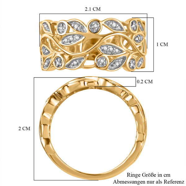 ALLORO vergoldeter Silberring mit Diamantakzenten image number 8