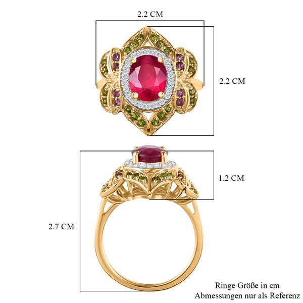 Afrikanischer Rubin und Chromdiopsid Ring, ca. 3.49 ct image number 7