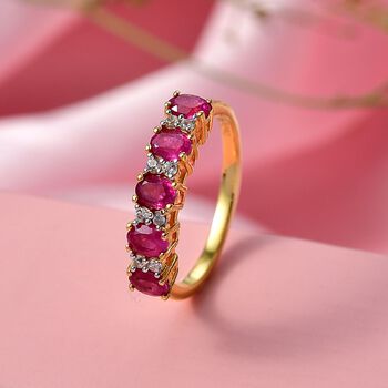 D'Joy afrikanischer Rubin und Zirkon Ring - 1,39 ct.