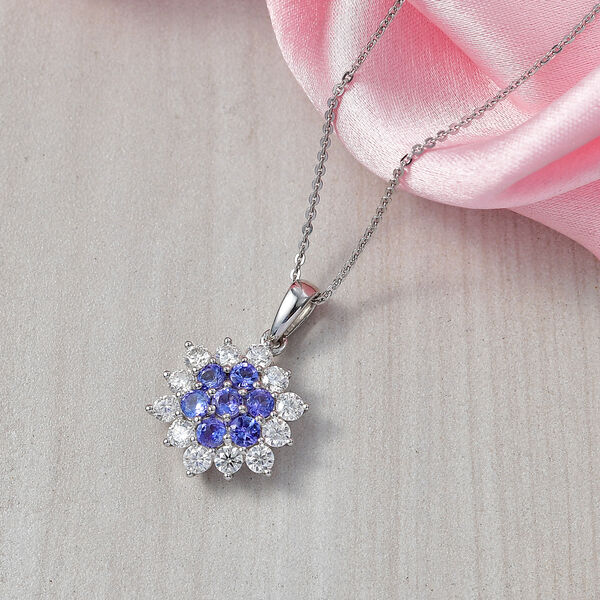 D'Joy AA Tansanit, Moissanit Schmuckset ca. 50 cm 925 Silber rhodiniert ca. 1,67 ct. image number 1