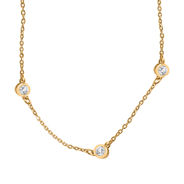 LUXURIANT SI-GH Labor Diamant 18cm Armband, 925 Silber Gelbgold Vermeil - 0,25 ct. image number 0