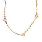 LUXURIANT DIAMOND - Lab Grown Diamant SI-GH Armband, ca. 18 cm + 5 cm Extender, 925 Silber Gelbgold Vermeil ca. 0.25 ct