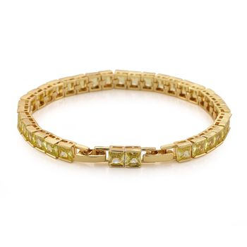 Olivgr&uuml;nes Zirkonia-Armband, 18+2,5cm