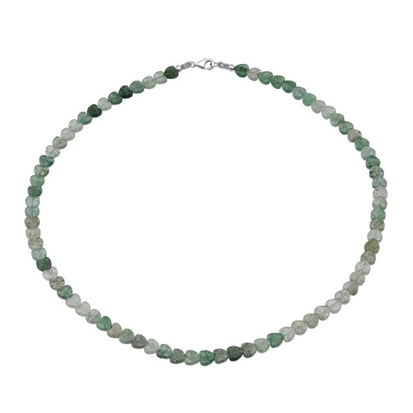 Gr&uuml;ner Quarz Halskette ca. 45 cm 925 Silber ca. 63.00 ct