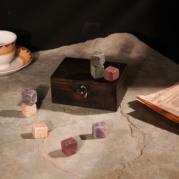 8er-Set, Premium wiederverwendbare Eisw&uuml;rfel/Whisky-Steine in hochwertiger Holzbox, geschmacksneutral image number 1