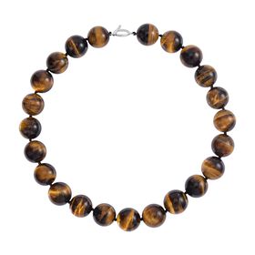 19-21 mm gelbe Tigerauge-Halskette, 50 cm - 1250 ct.